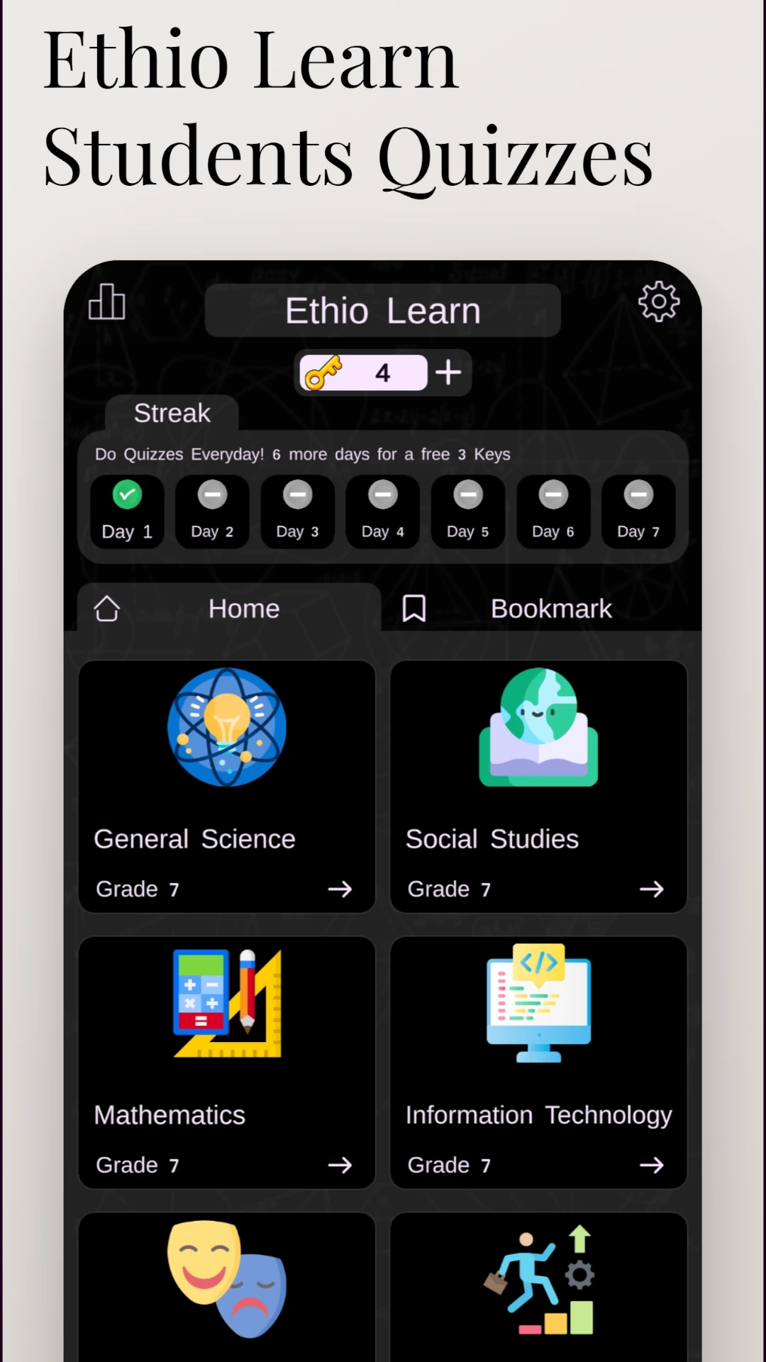 Ethio Learn  Grade 7 Quizzes App Screen Shot Images